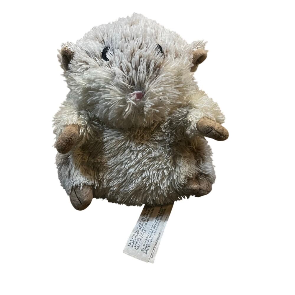WARMIES Large 10” Cozy Plush Brown and White Hamster Heatable Plush Toy